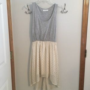 Boutique high-low dress with gold dots by Lush